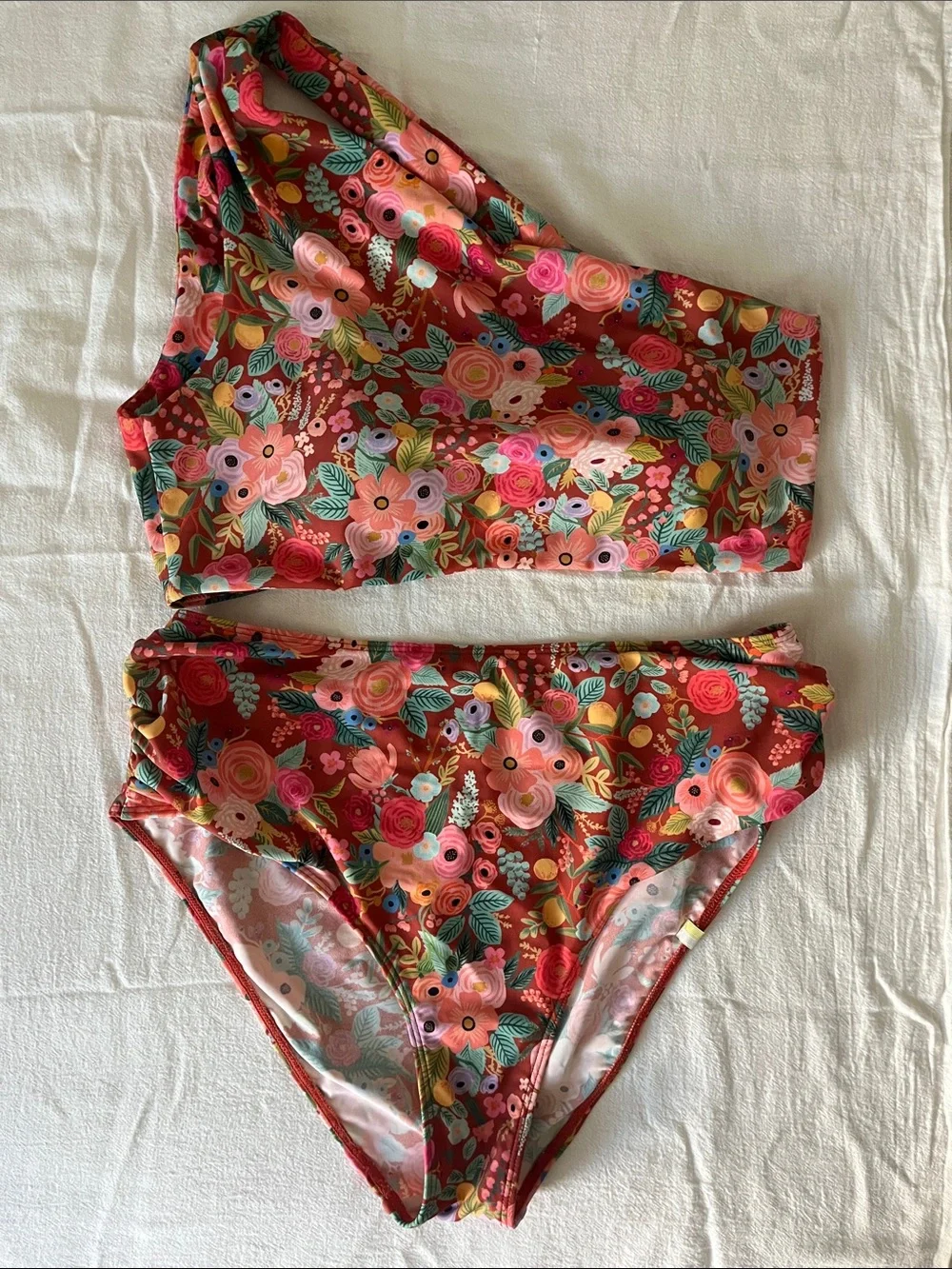 summersalt x rifle paper co One-Shoulder Bikini Set - Picture 1 of 8